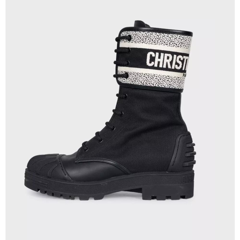 Christian Dior D-Major Black Leather Boots - Size 38.5